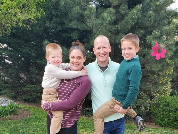 Keller employee with her family